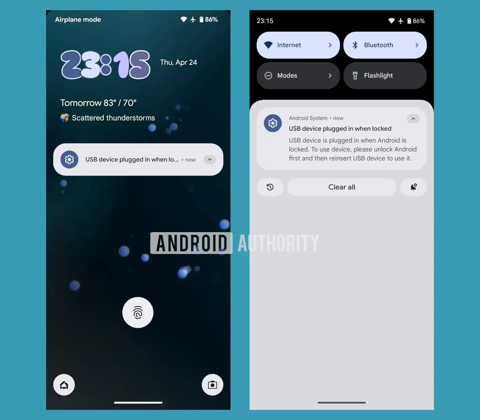 نوتیفیکیشن Advanced Protection اندروید ۱۶