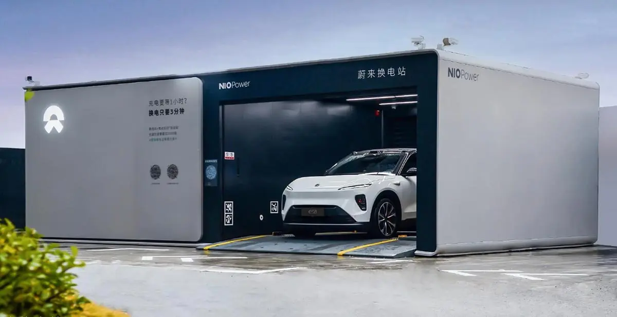 ایستگاه تعویض باتری شرکت نیو Battery Swap Nio