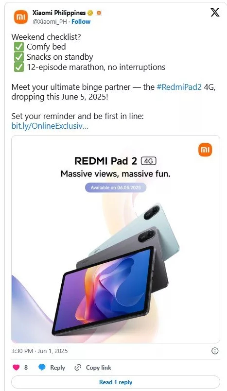 مشخصات فنی تبلت Redmi Pad 2