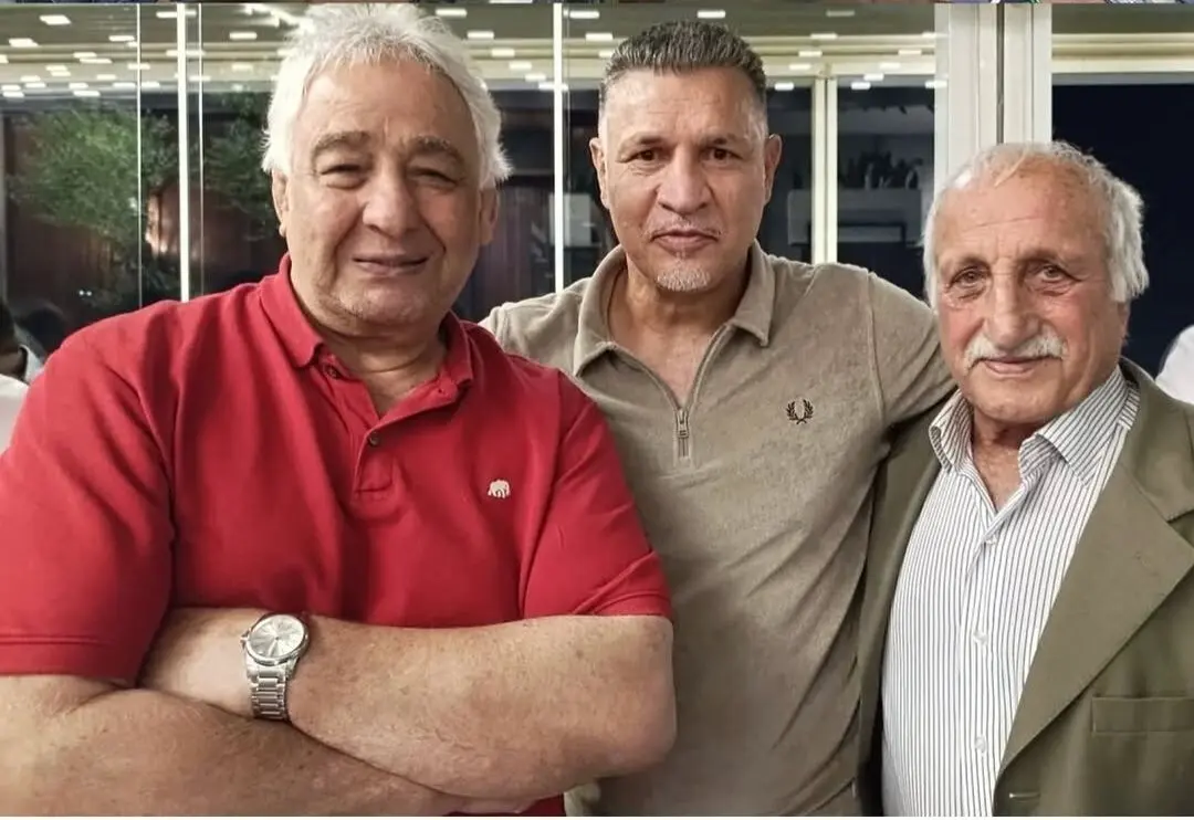ملاقات اسطوره‌ فوتبال با بزرگان کشتی + عکس