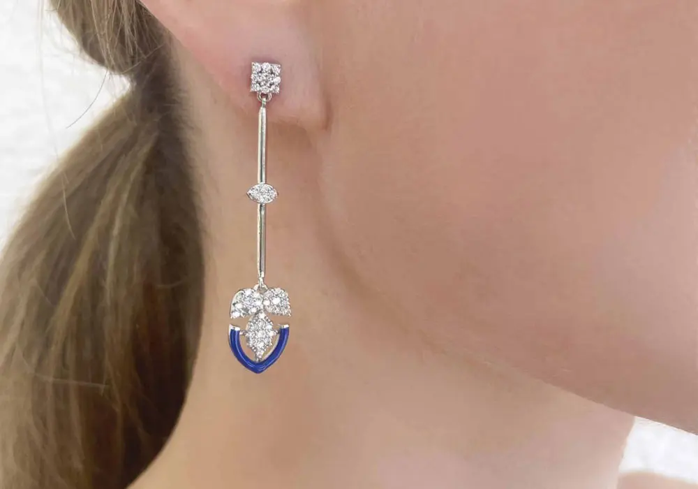 Katerina-Marmagioli-Diamond-And-Enamel-Earrings