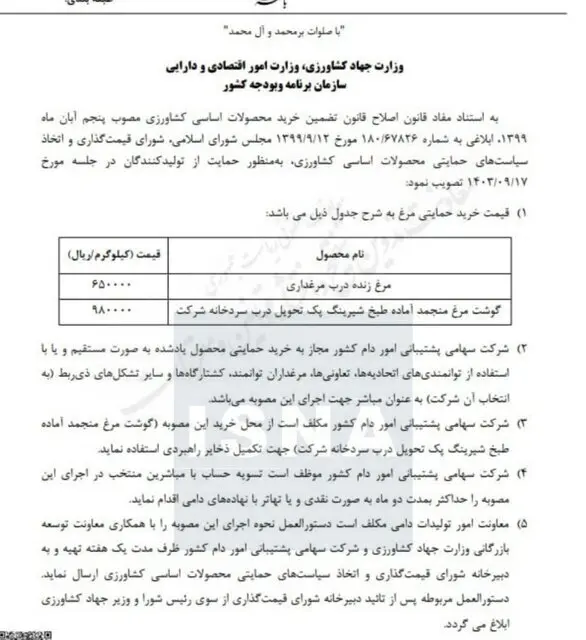 تصویر مربوط به خبر قیمت مرغ