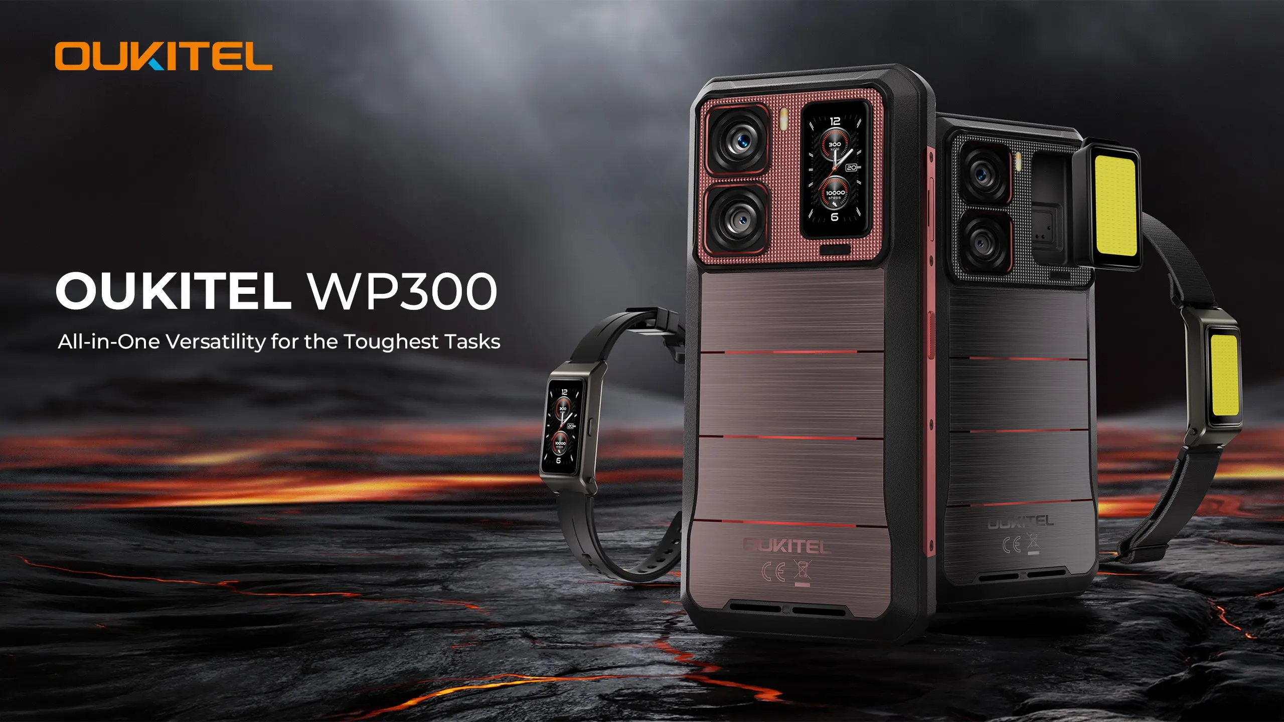 نمای پشتی دو گوشی اوکیتل WP300