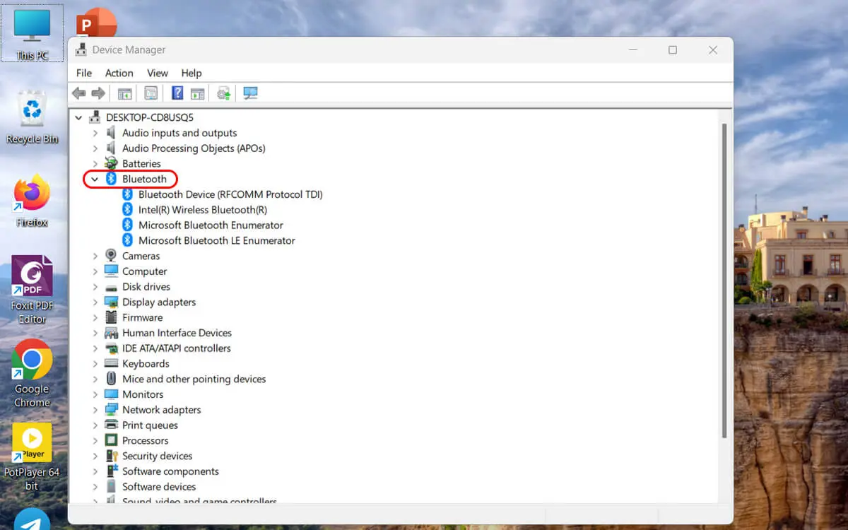 نحوه فعال کردن بلوتوث لپ تاپ در ویندوز۱۱ از طریق Device Manager