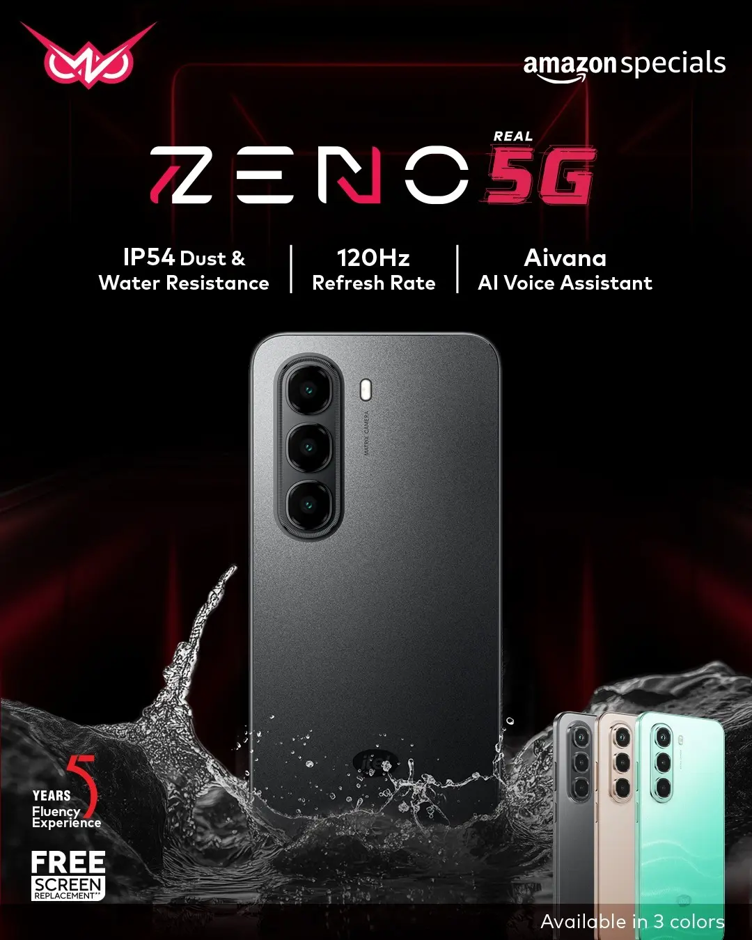 پنل پشت گوشی ایتل زنو 5G در پوستر رسمی