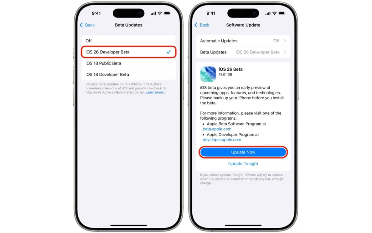 دانلود نسخه بتا ios 26