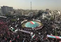 حضور مسعود پزشکیان در مراسم تشییع پیکر شهدای حمله تروریستی اسرائیل  + فیلم