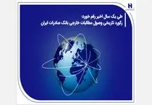 رکورد تاریخی وصول مطالبات خارجی بانک صادرات ایران