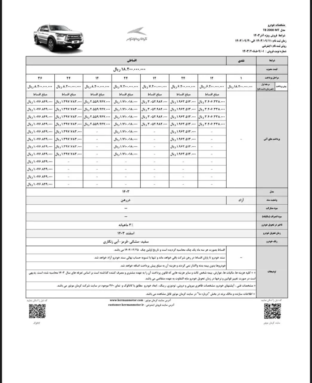 آغاز ثبت نام کرمان موتور آذر 1403 / با اقساط 3 ساله خودرو بخرید + لینک