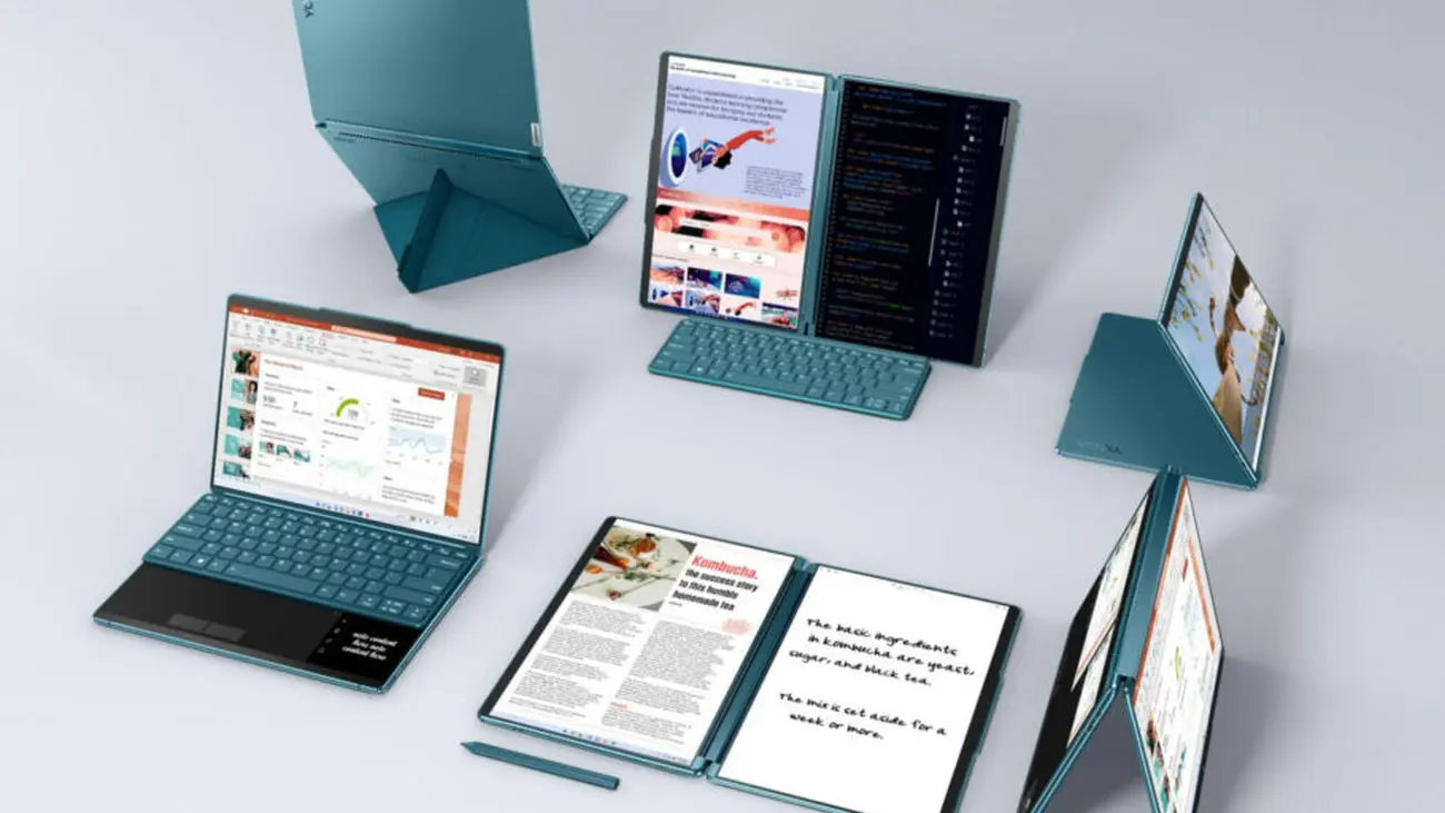 لنوو از لپ‌تاپ Yoga Book 9i با دو نمایشگر 13 اینچی OLED رونمایی کرد