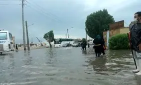 فیلم جاری شدن سیل در گناوه 