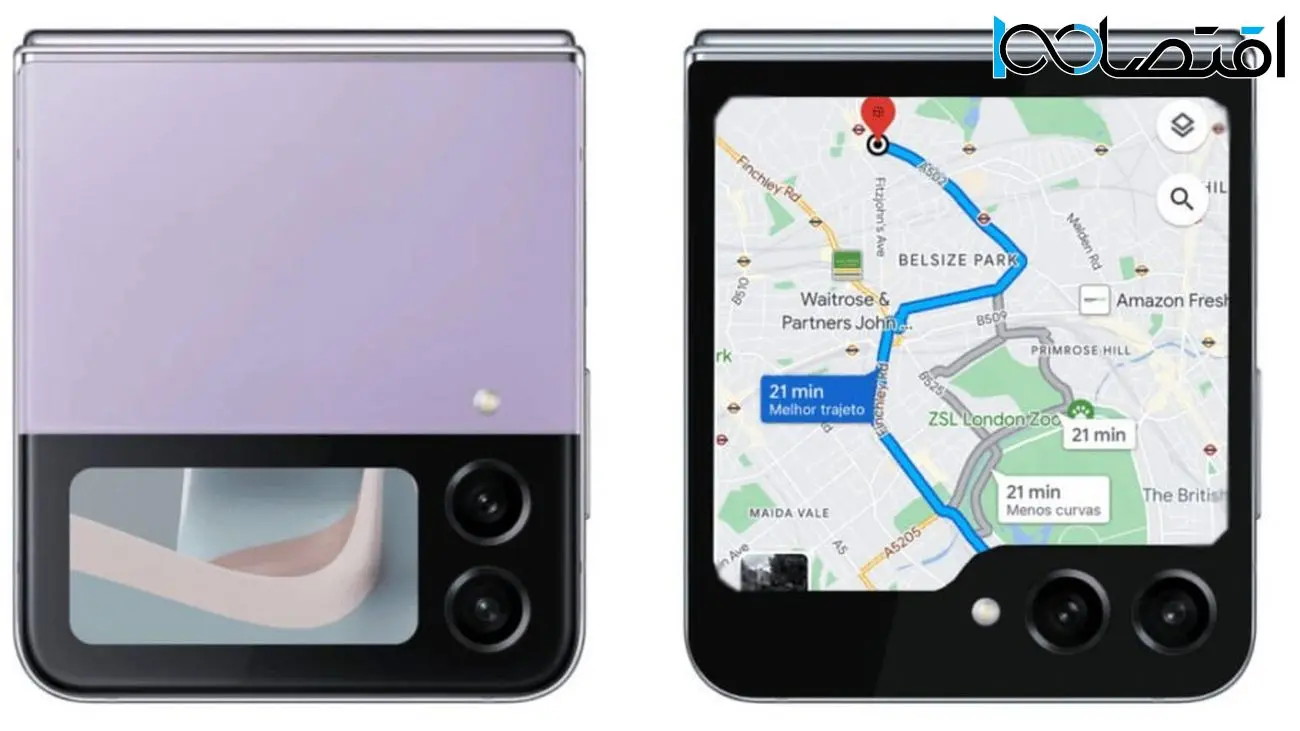 نمایشگر بیرونی گلکسی زد فلیپ 5 از گوگل مپ پشتیبانی می‌کند