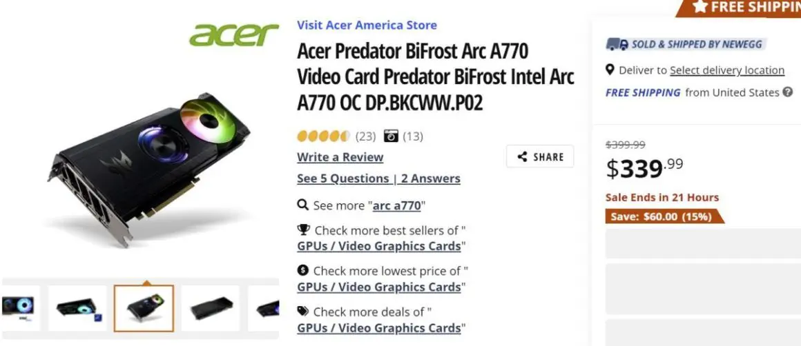قیمت کارت گرافیک Acer Arc A770 Predator سقوط کرد– ارزان‌ترین کارت گرافیک 16 گیگابایتی بازار کدام است؟