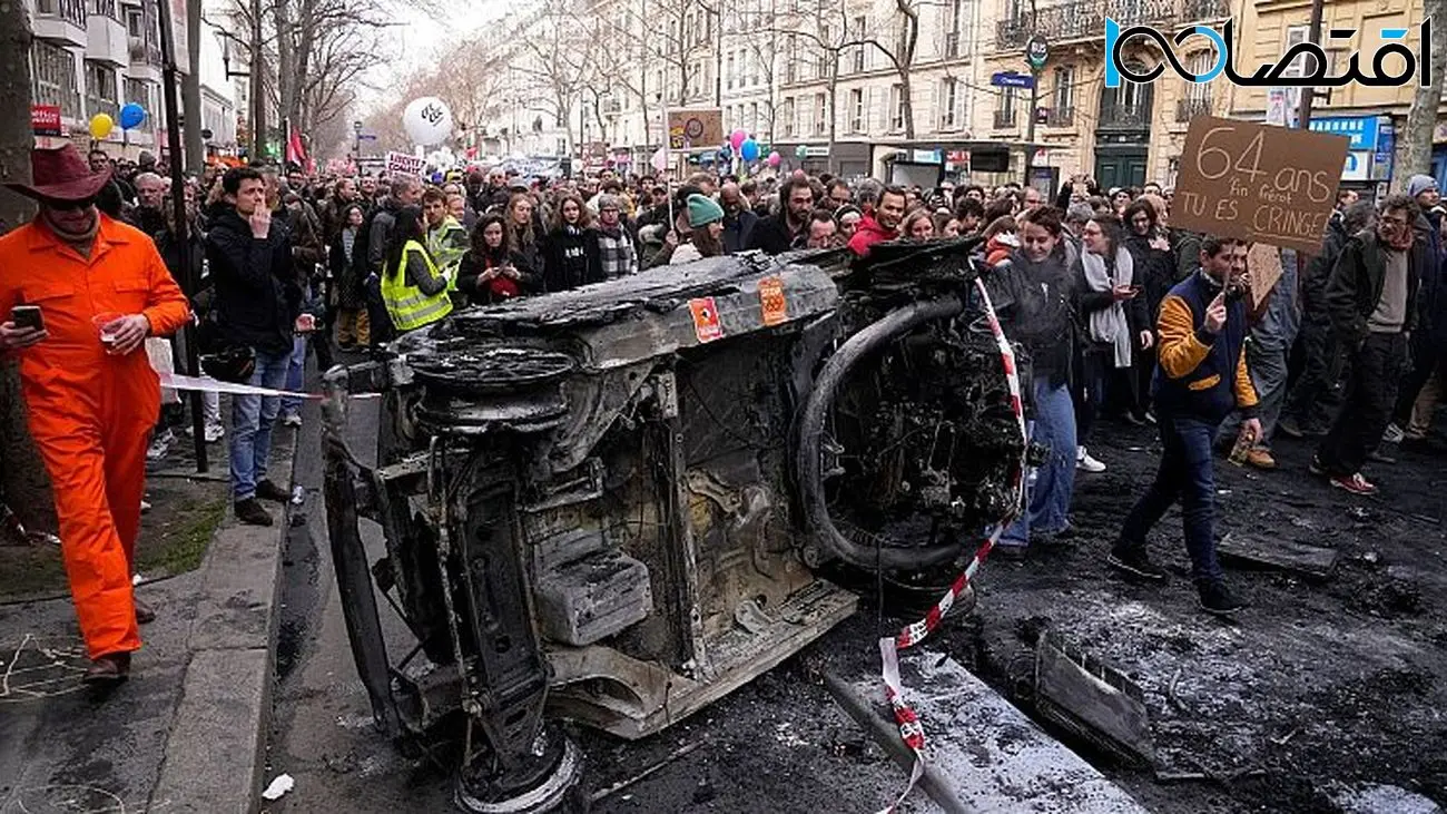حضور میلیونی فرانسوی‌ها در اعتراض به افزایش سن بازنشستگی/ تظاهرات به خشونت کشیده شد