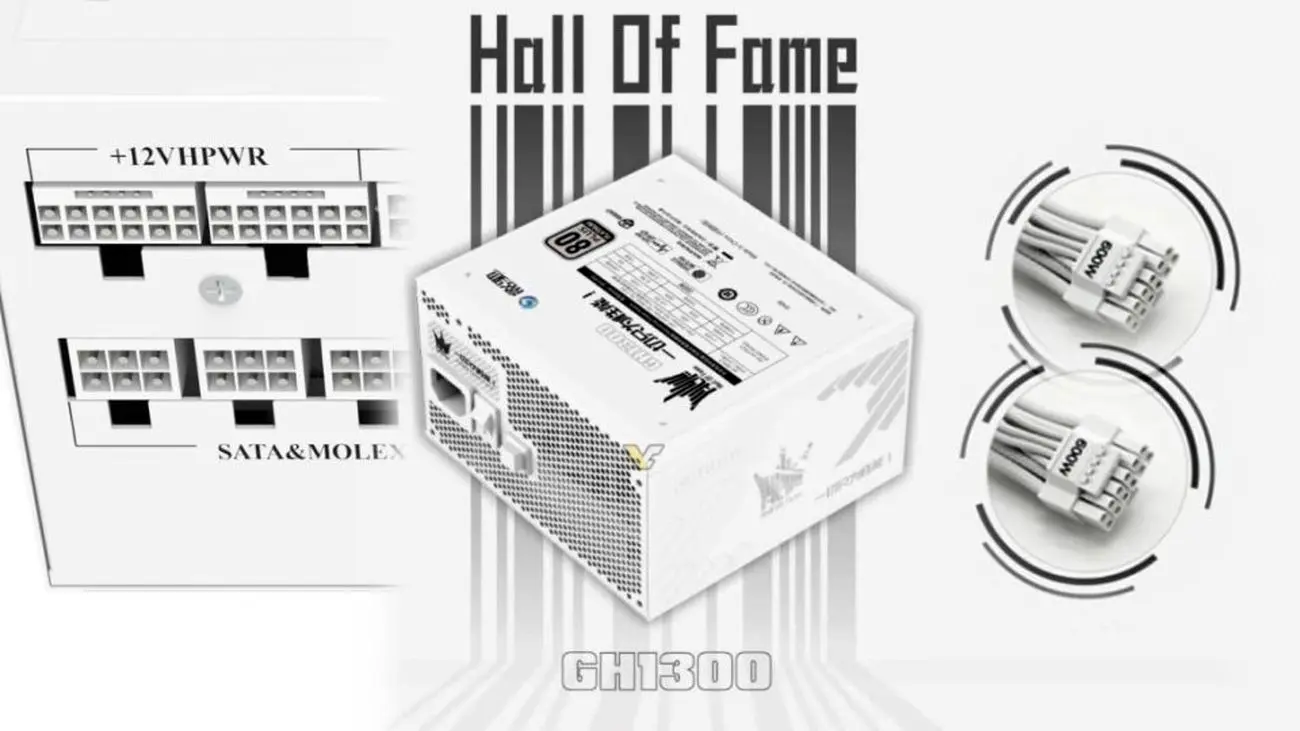 منبع تغذیه 1300 واتی GALAX HOF GH1300 با دو خروجی 16 پین معرفی شد