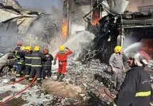 فیلم آتش سوزی مهیب در انبار عطر و ادکلن بغداد 