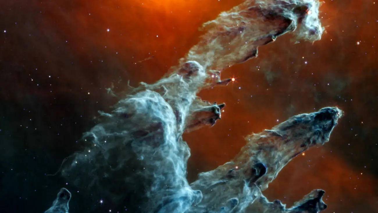 تلسکوپ فضایی جیمز وب تصویر خیره‌کننده جدیدی از «ستون‌های آفرینش» منتشر کرد
